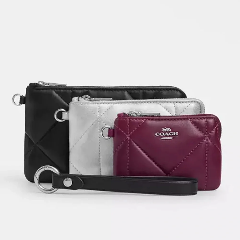 COACH TRIO NWT SOLD OUT - QUILTED LEATHER - SILVER HARDWARE $320 RETAIL - Picture 1 of 6